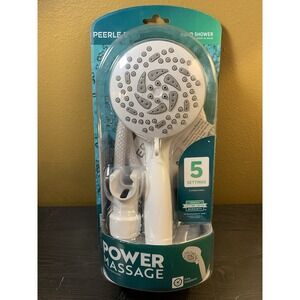 Power Massage Hand Shower Head 5 Setting W/ Pause White Peerless
